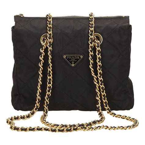 prada quilted chain tote bag|Prada nylon shoulder bag price.